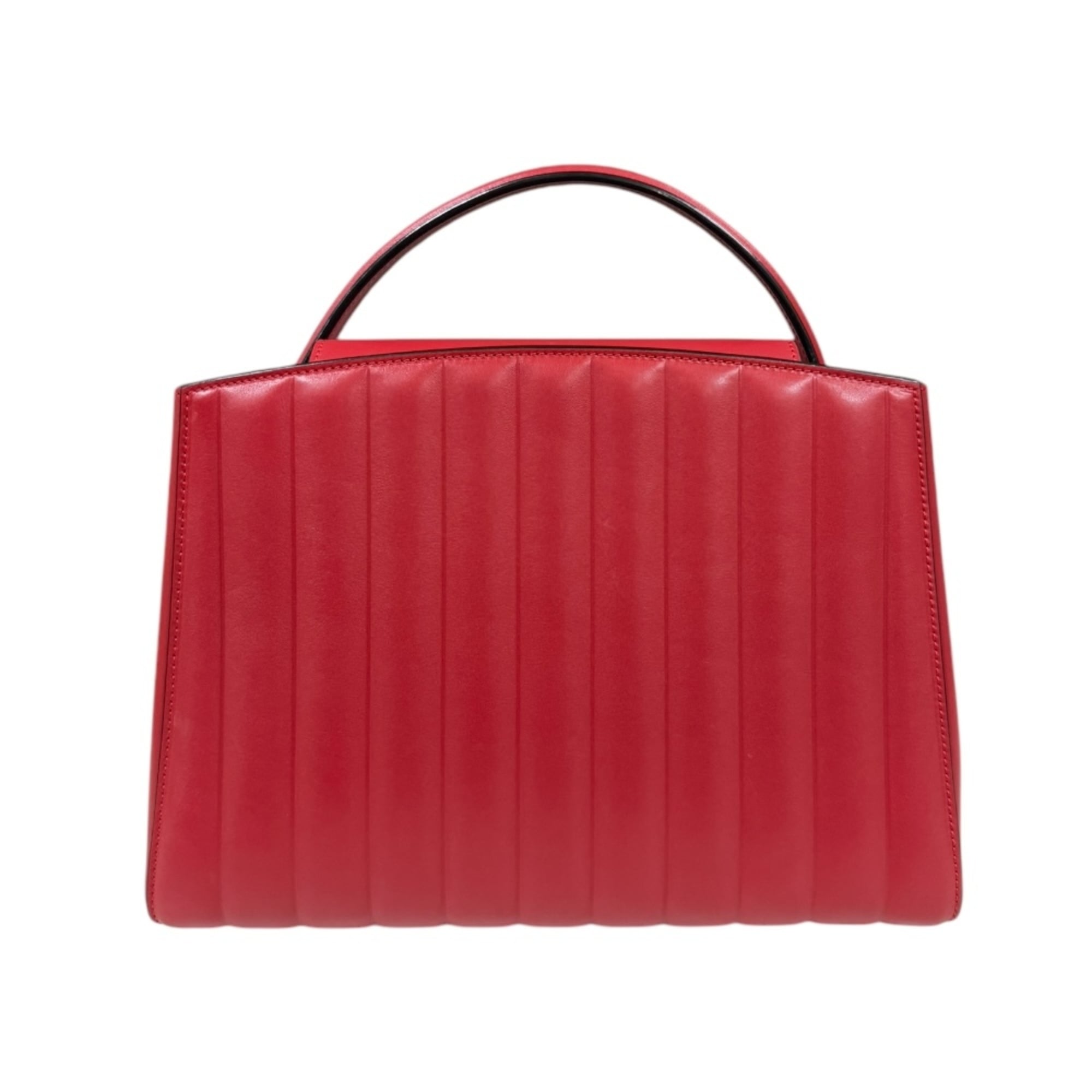 Valextra Red Color Leather Shoulder Bag (Pre-Owned)