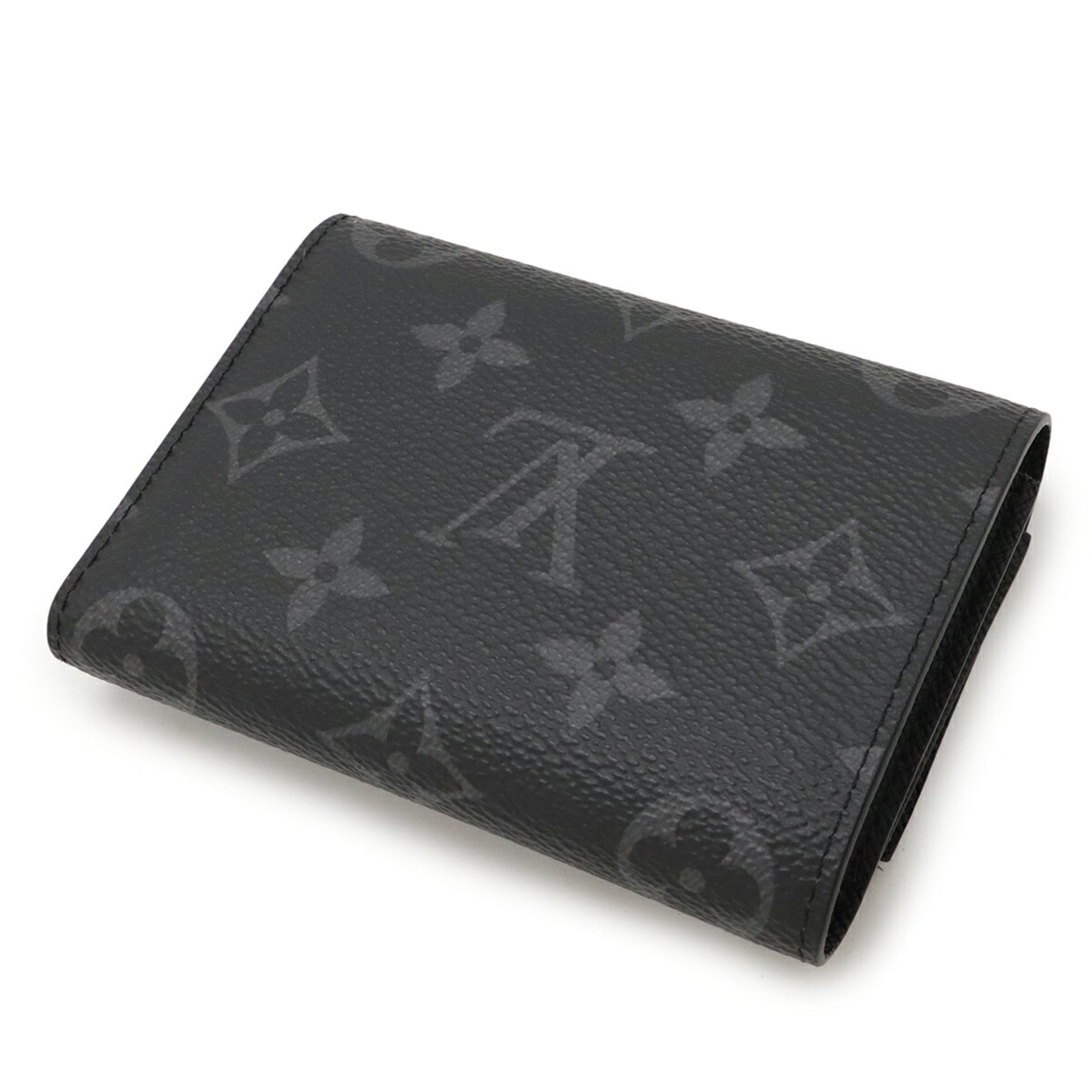 Louis Vuitton Monogram Eclipse Black Gray Monogram Eclipse Wallet (Tri-Fold) (Pre-Owned)