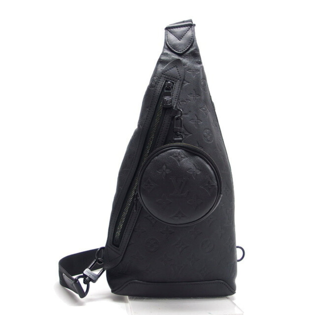 Louis Vuitton Black Noir Monogram Shadow Leather Shoulder Bag Sling Bag (Pre-Owned)