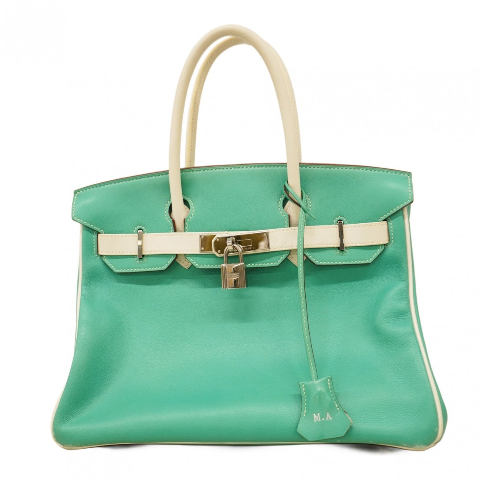 Hermes White Swift Leather Handbag (Pre-Owned)