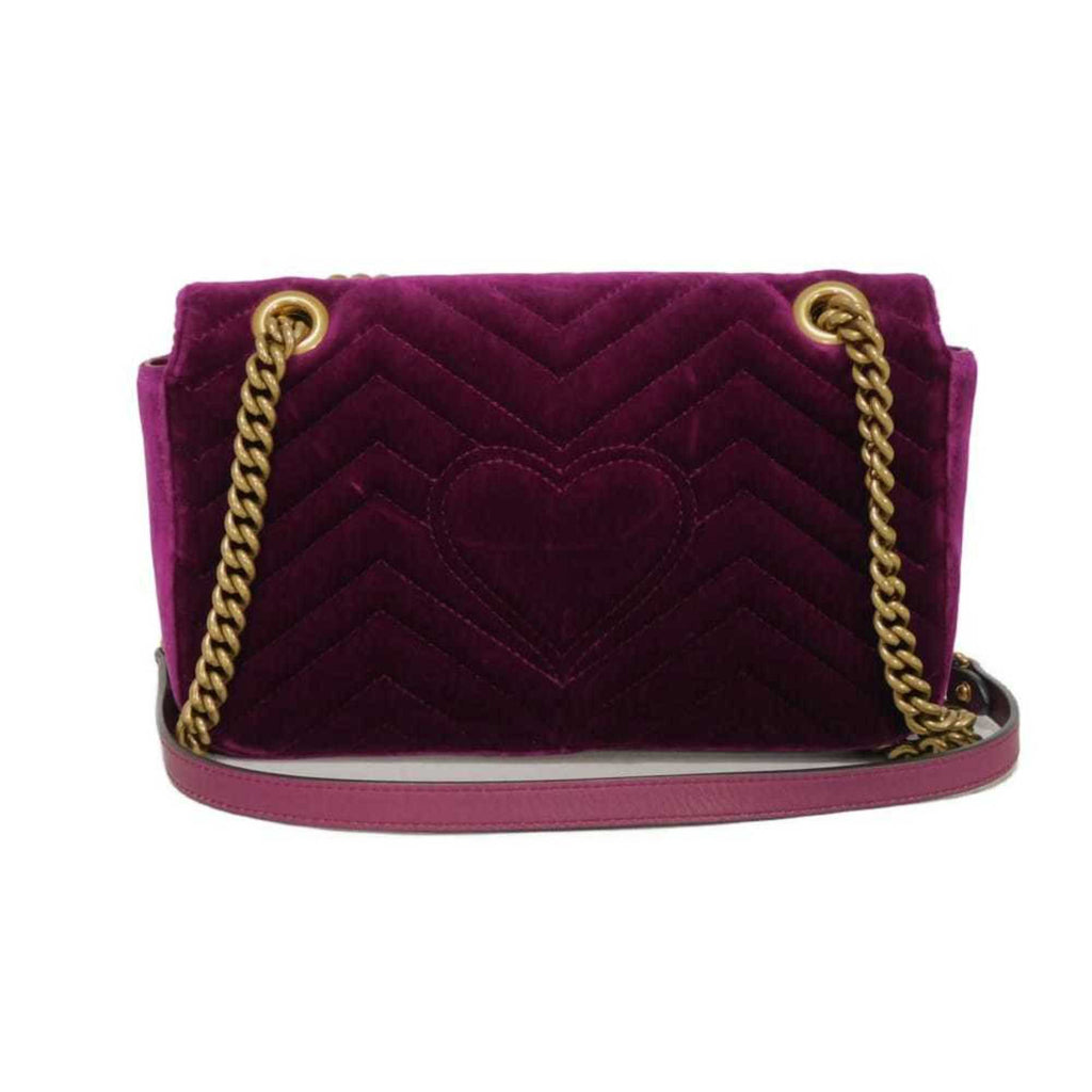 Gucci Purple Velvet Shoulder Bag (Pre-Owned)