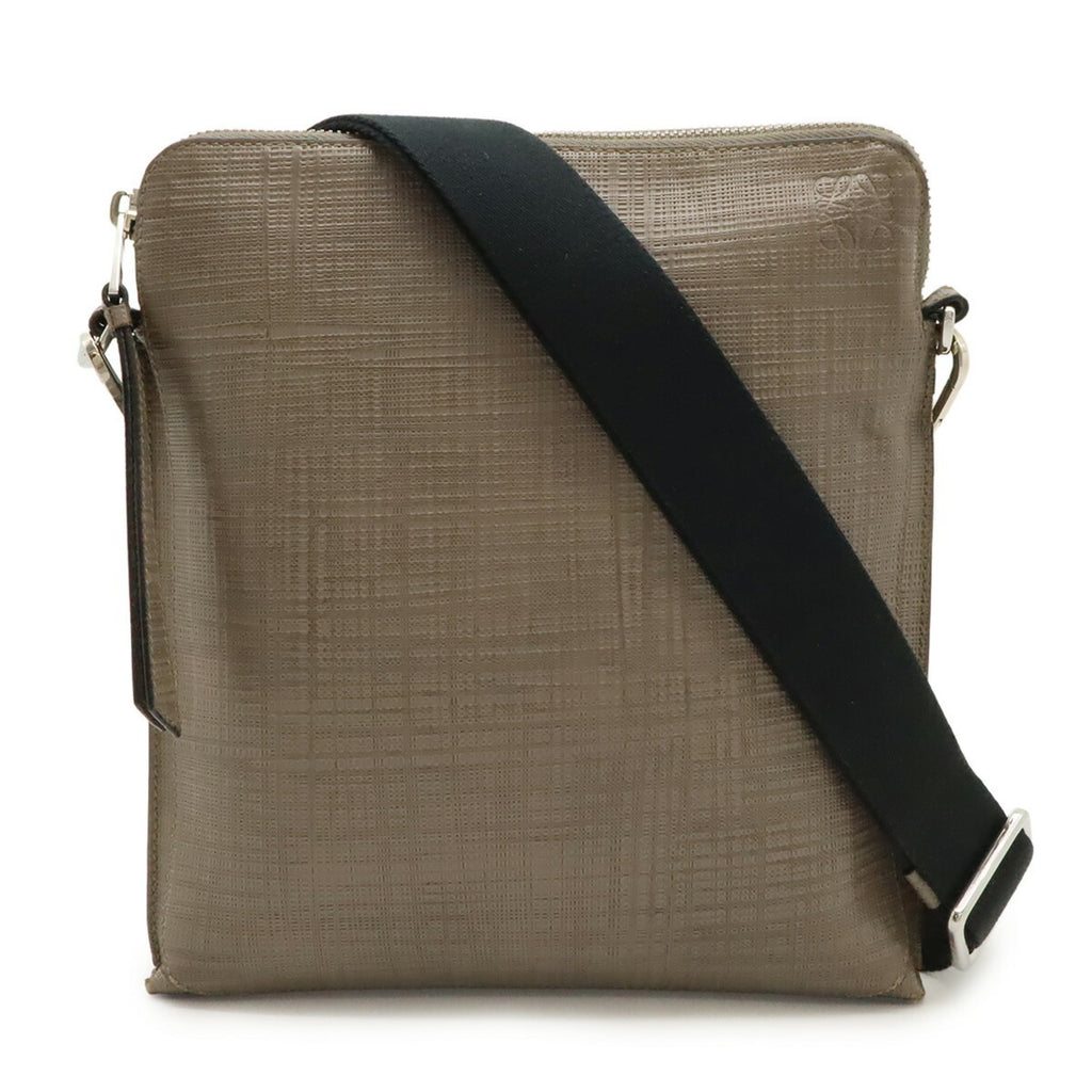 Loewe Linen Gray Grayish Leather Shoulder Bag (Pre-Owned)