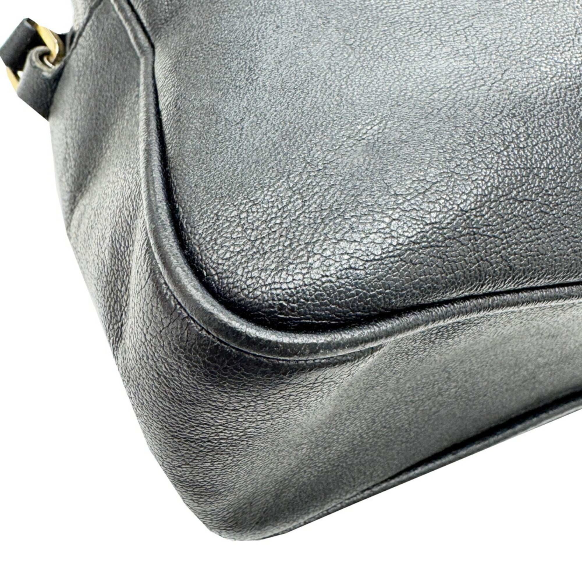 Saint Laurent Black Leather Shoulder Bag (Pre-Owned)