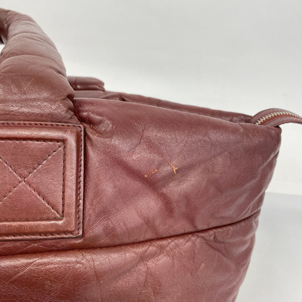 Chanel Bordeaux Leather Tote Bag (Pre-Owned)