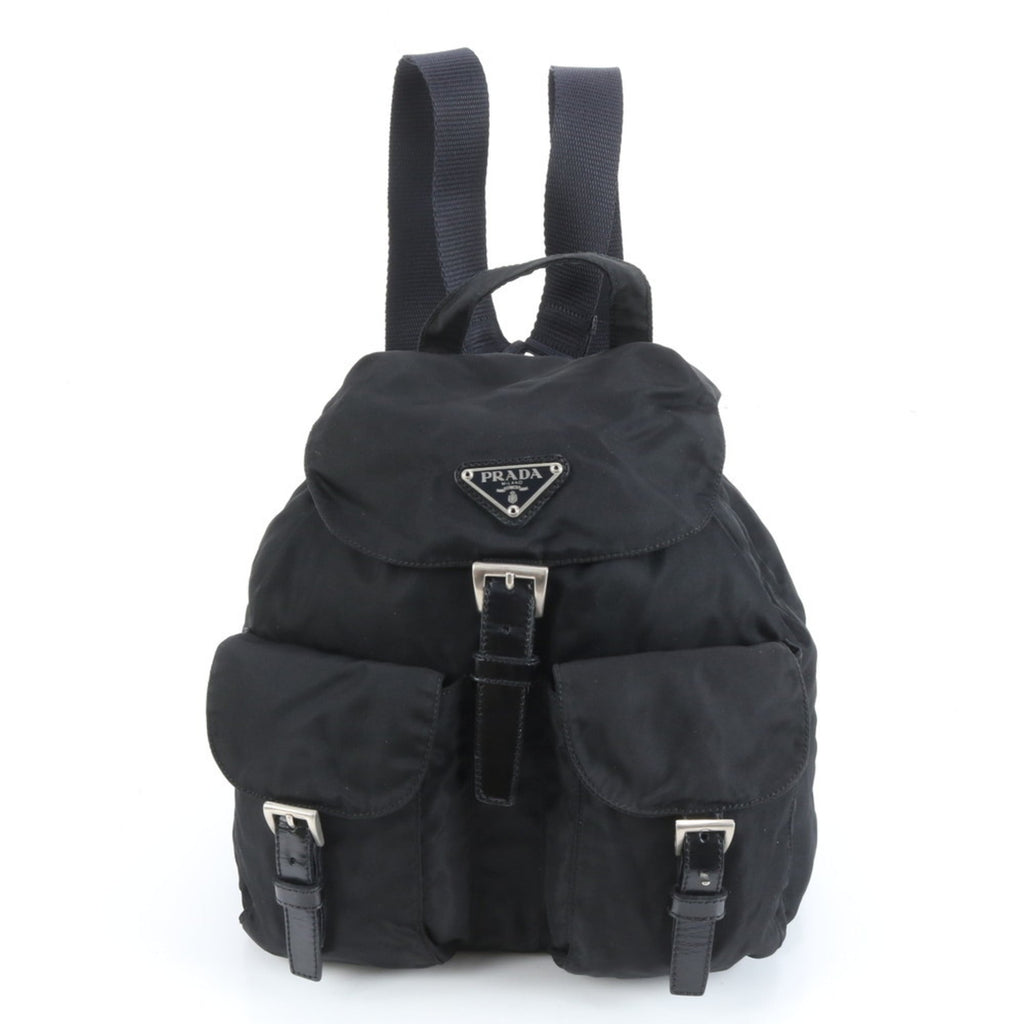 Prada Black Leather Nylon Backpack (Pre-Owned)