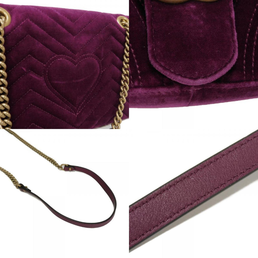 Gucci Purple Velvet Shoulder Bag (Pre-Owned)