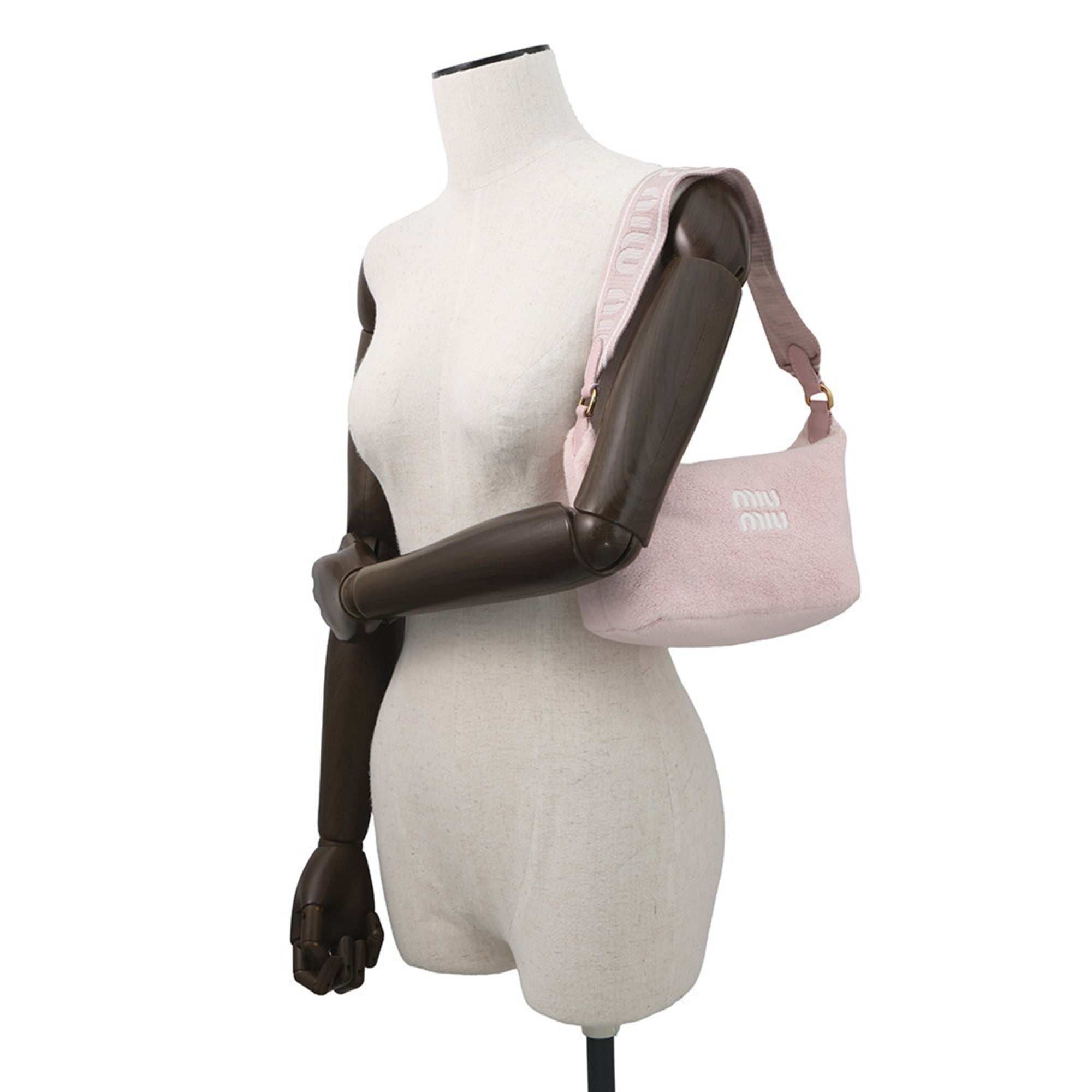 Miu Miu Pink Pile Fabric Leather Handbag (Pre-Owned)