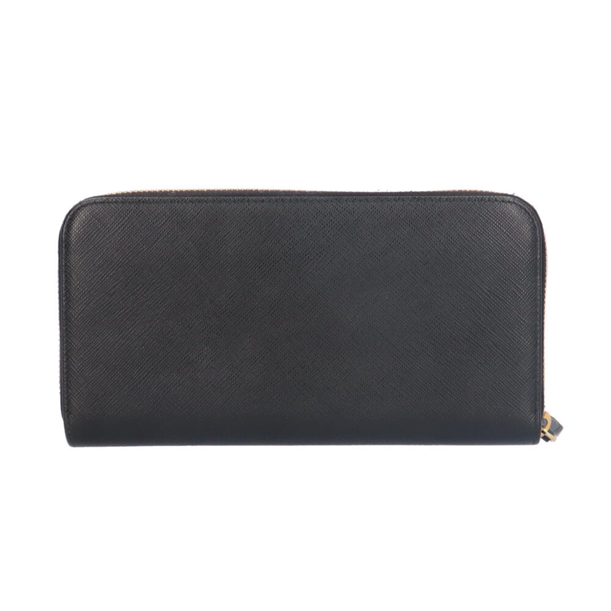 Prada Black Leather Long Wallet (Bi-Fold) (Pre-Owned)