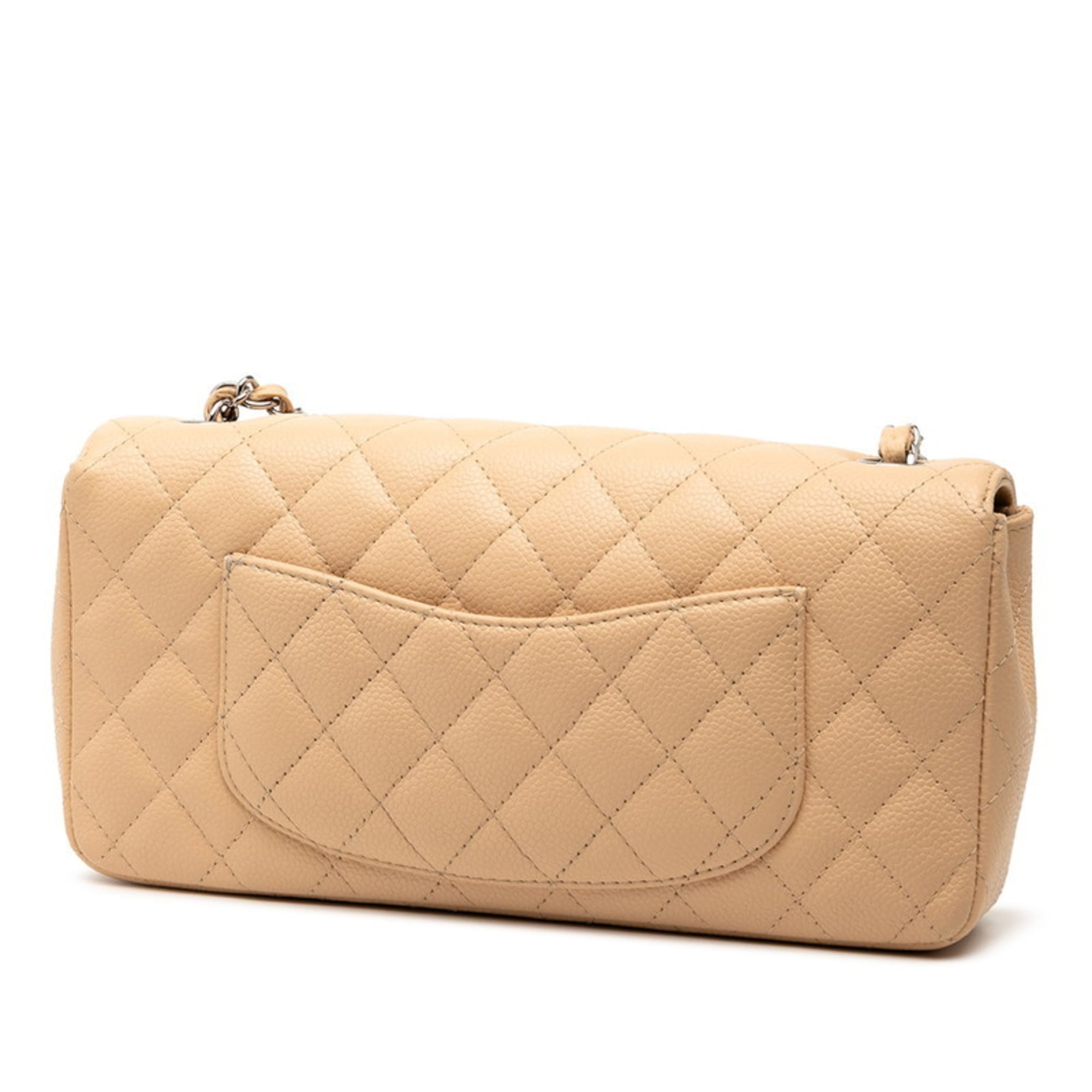 Chanel Beige Grained Calfskin Shoulder Bag (Pre-Owned)