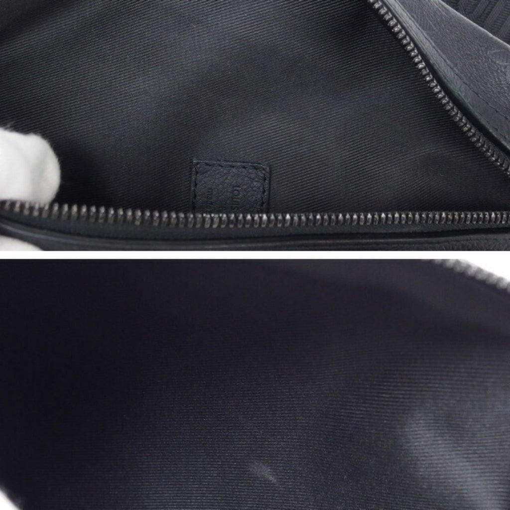 Louis Vuitton Black Noir Monogram Shadow Leather Shoulder Bag Sling Bag (Pre-Owned)