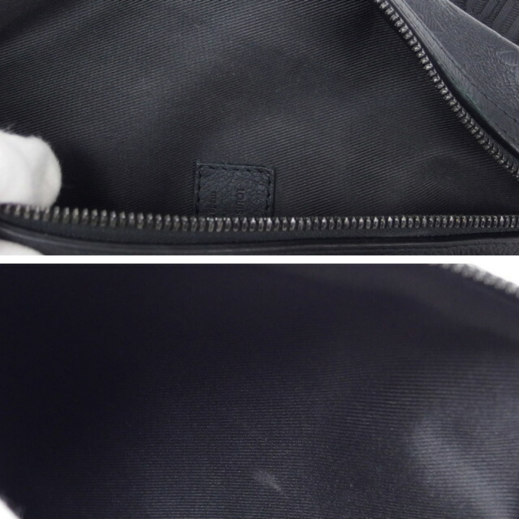 Louis Vuitton Black Noir Monogram Shadow Leather Shoulder Bag Sling Bag (Pre-Owned)
