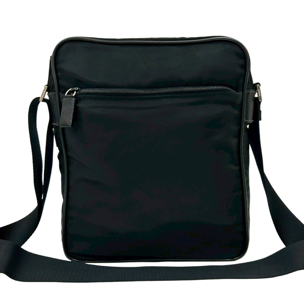 Prada Black Nylon Leather Shoulder Bag (Pre-Owned)