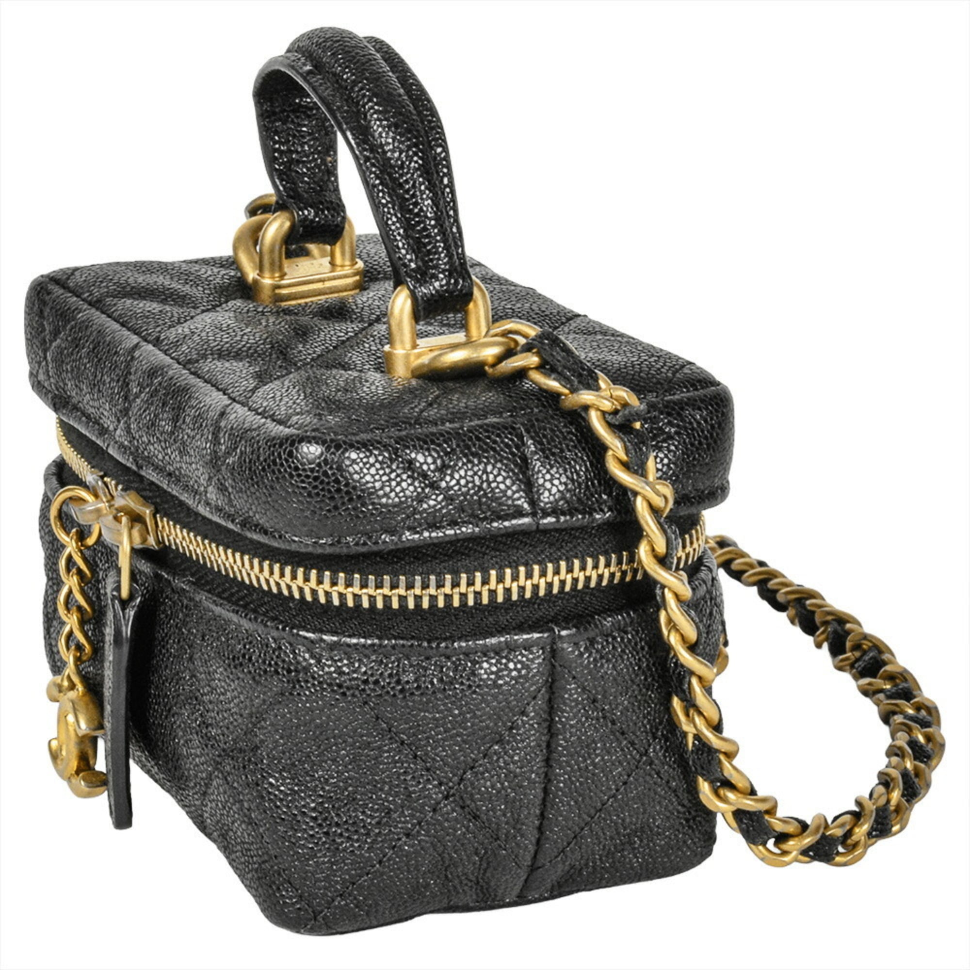 Chanel Black Grained Calfskin Shoulder Bag (Pre-Owned)