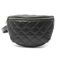 Chanel Matelasse Black Leather Fanny Pack (Pre-Owned)