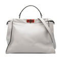 Fendi Gray Leather Handbag Shoulder Bag (Pre-Owned)