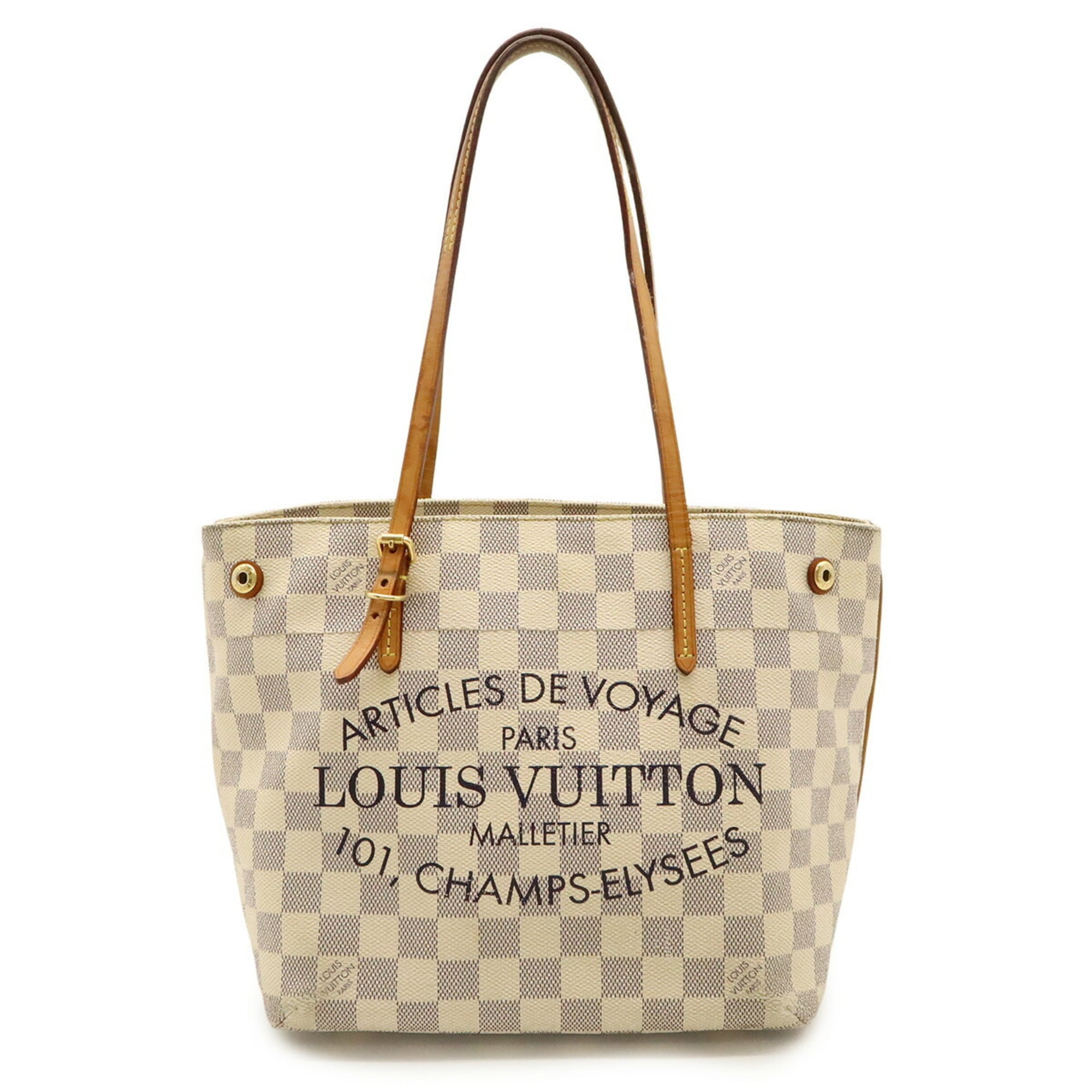 Louis Vuitton Ivory White Damier Azur Pvc Shoulder Bag Tote Bag (Pre-Owned)
