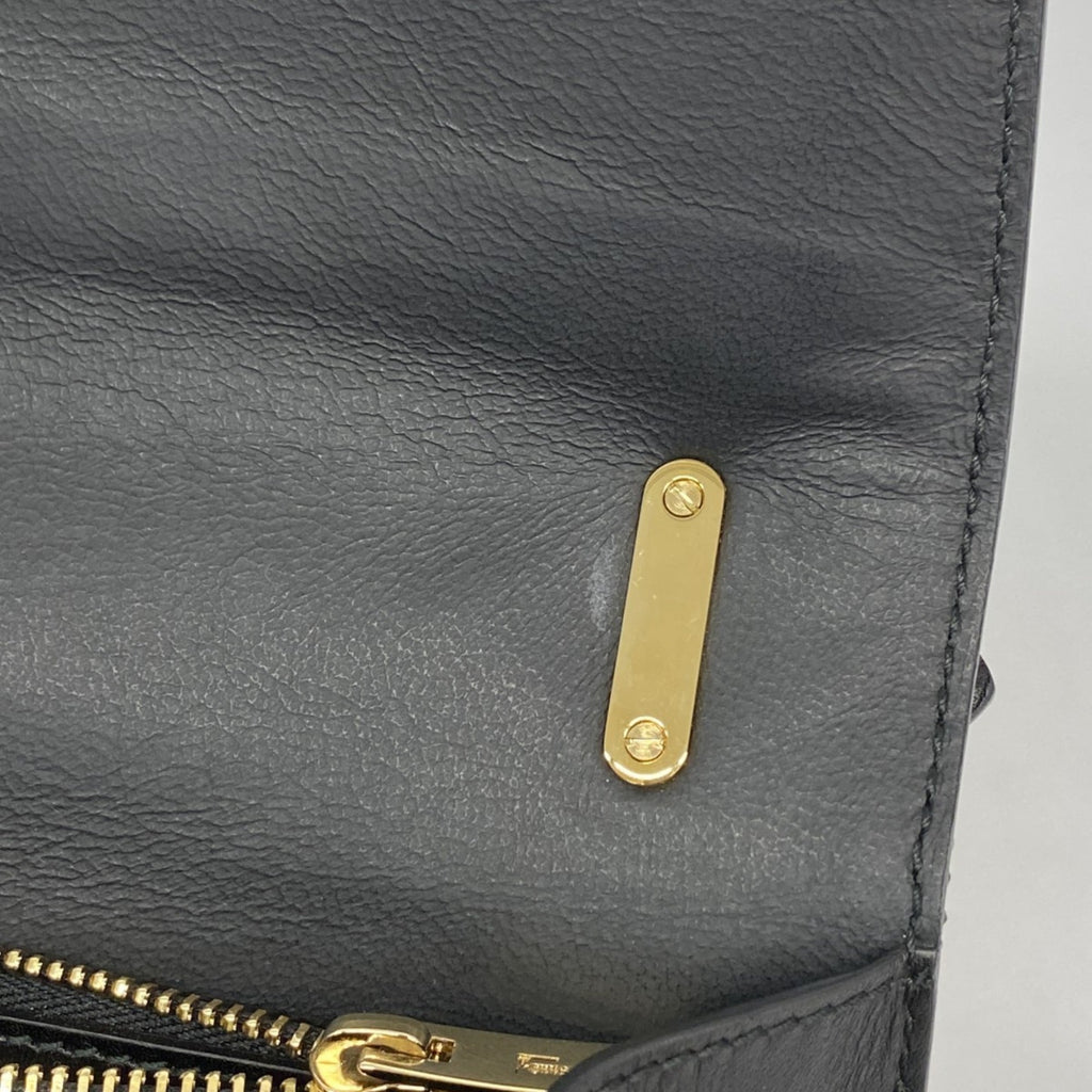 Salvatore Ferragamo Black Blue Pink Suede Handbag (Pre-Owned)