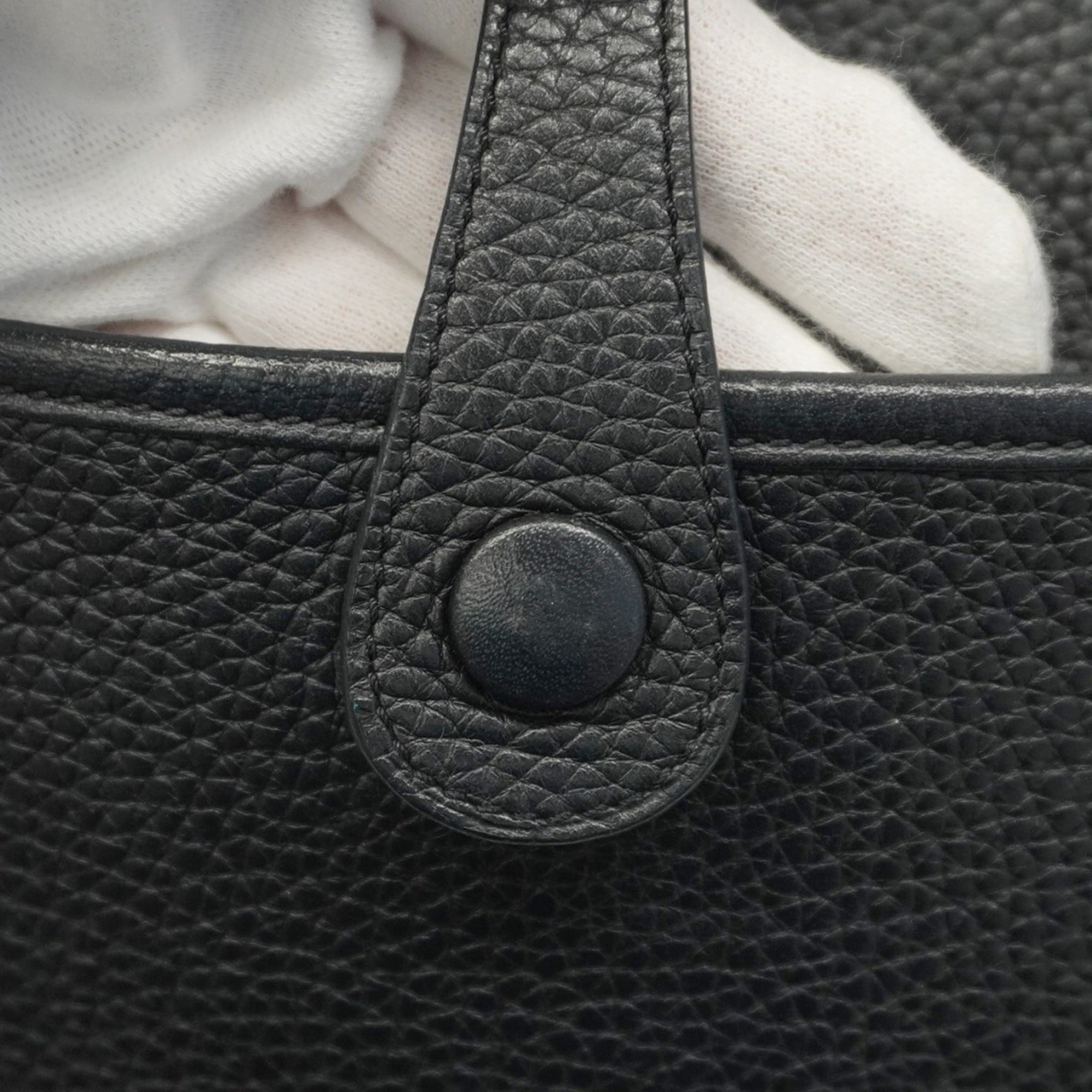Hermes Black Taurillon Clemence Leather Shoulder Bag (Pre-Owned)