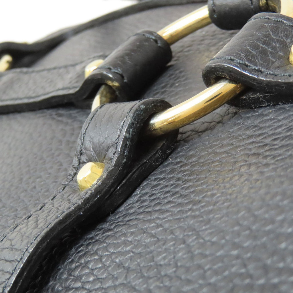 A.D.M.J Black Leather Boston Bag (Pre-Owned)