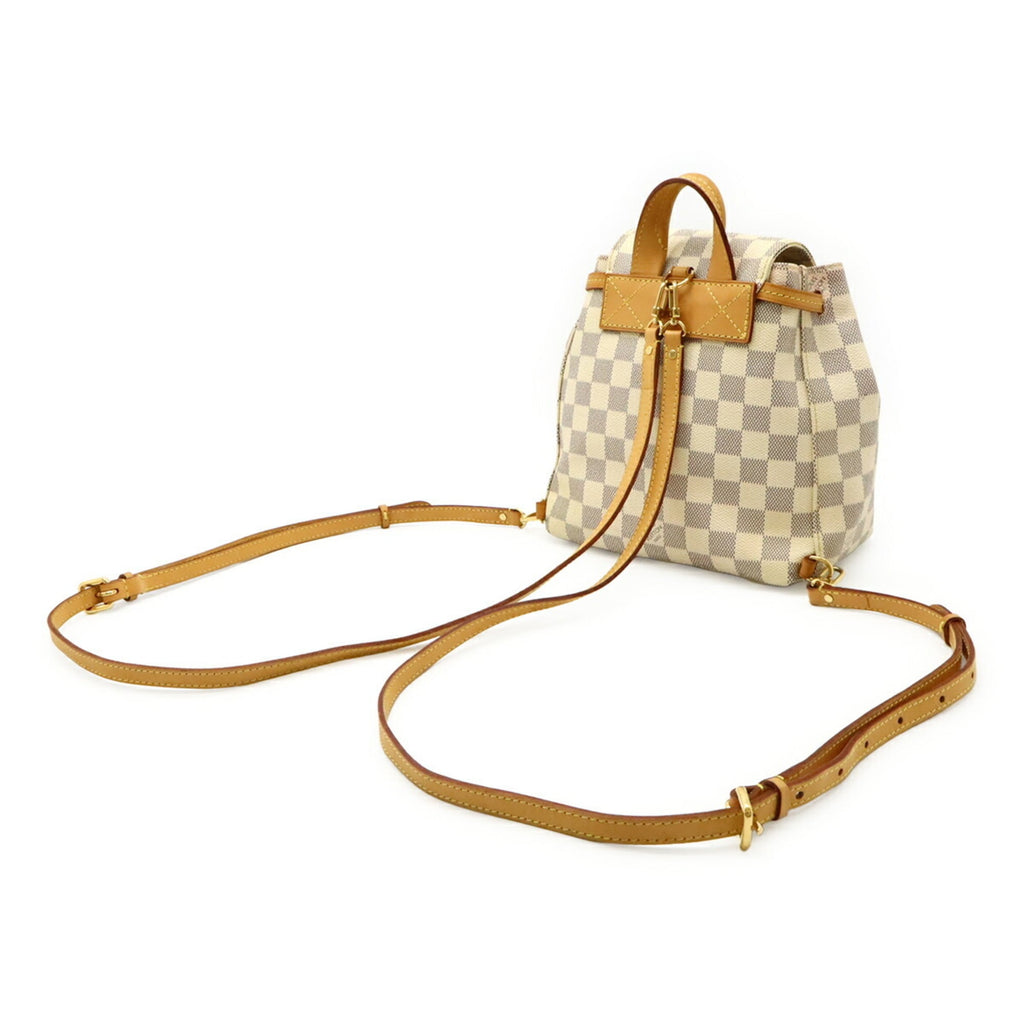 Louis Vuitton Ivory Damier Azur Canvas Backpack Shoulder Bag (Pre-Owned)