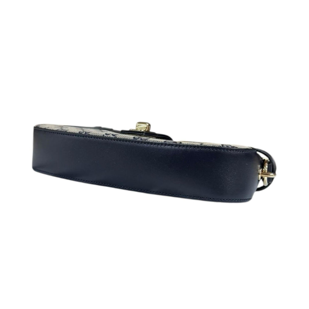 Gucci Beige Navy Gg Canvas Shoulder Bag (Pre-Owned)