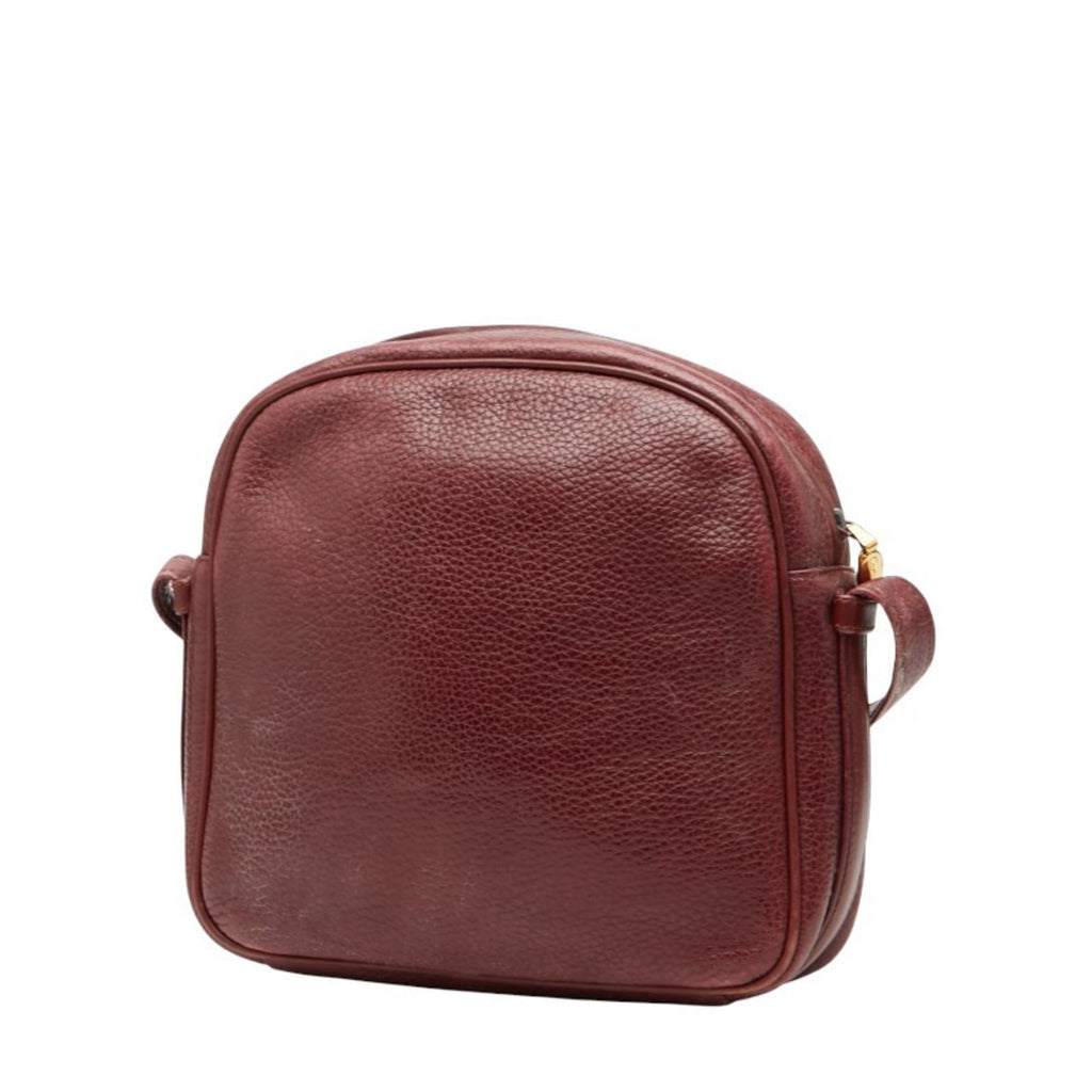 Cartier Bordeaux Wine Red Leather Shoulder Bag (Pre-Owned)