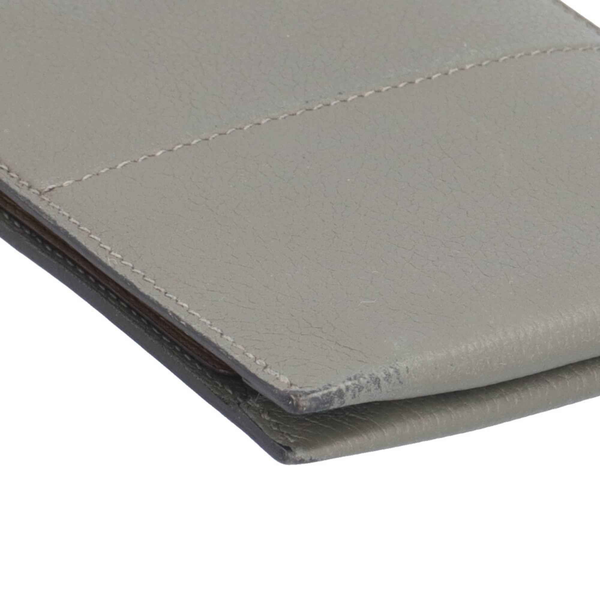 Hermes Gray Chevre Leather Wallet (Bi-Fold) (Pre-Owned)