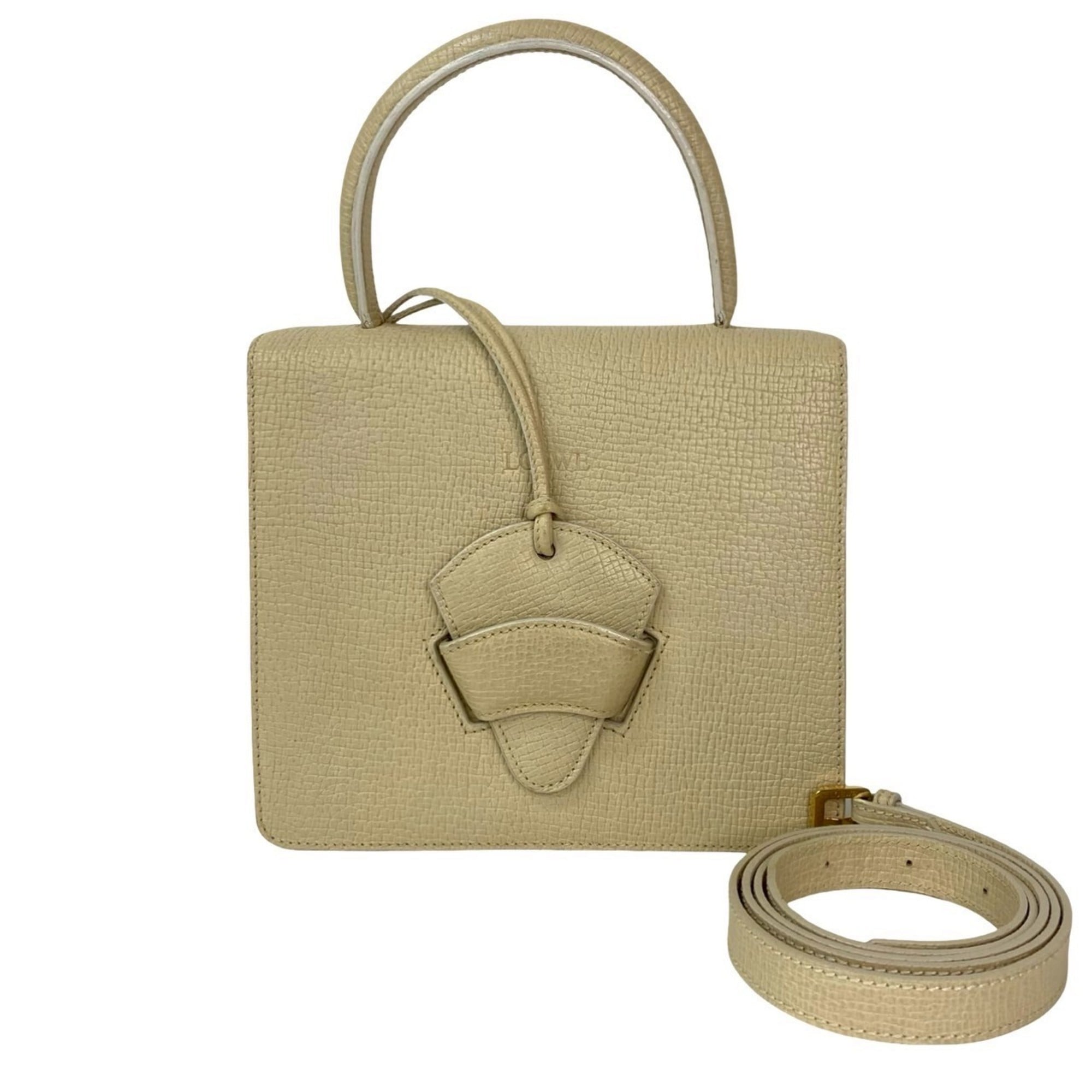 Loewe Beige Leather Handbag Shoulder Bag (Pre-Owned)