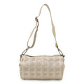 Chanel New Travel Line Beige Jacquard Shoulder Bag (Pre-Owned)