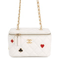 Chanel Matelasse White Grained Calfskin Shoulder Bag (Pre-Owned)
