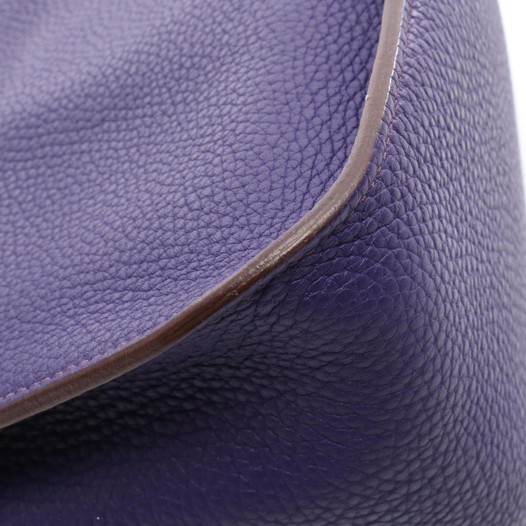 Hermes Iris Purple Taurillon Clemence Leather Leather Shoulder Bag (Pre-Owned)