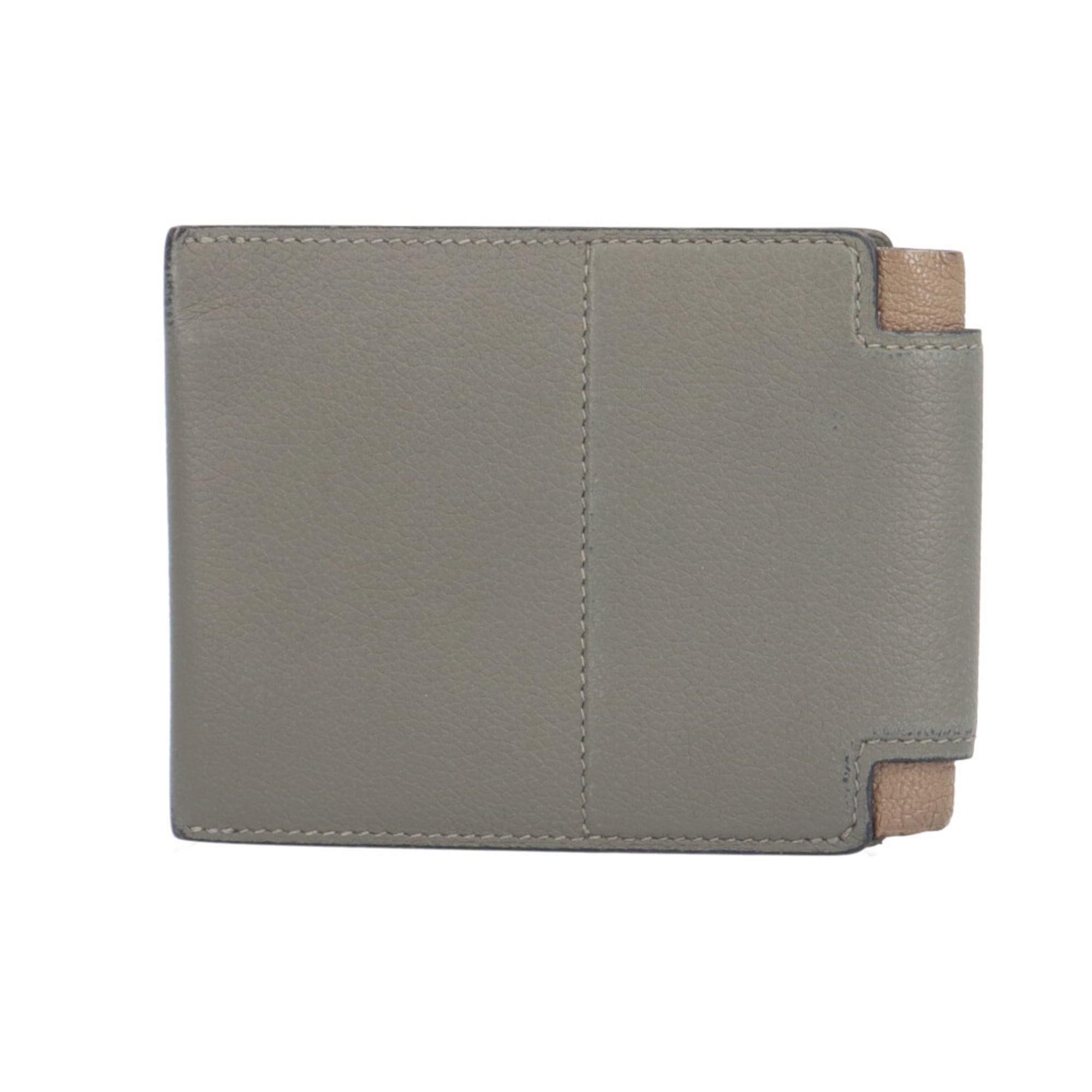 Hermes Gray Chevre Leather Wallet (Bi-Fold) (Pre-Owned)