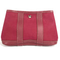 Hermes Garden Red Color Toile Officier Leather Clutch Bag Pouch (Pre-Owned)