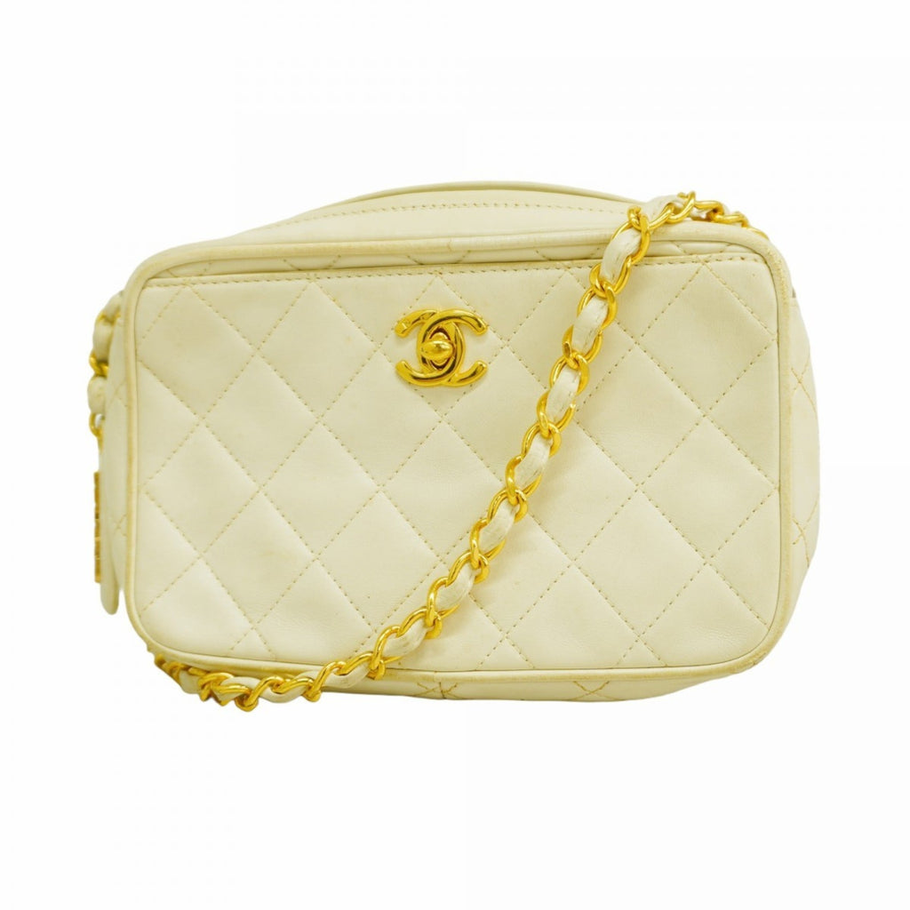Chanel White Leather Shoulder Bag (Pre-Owned)