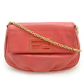 Fendi Pink Leather Clutch Bag Shoulder Bag (Pre-Owned)