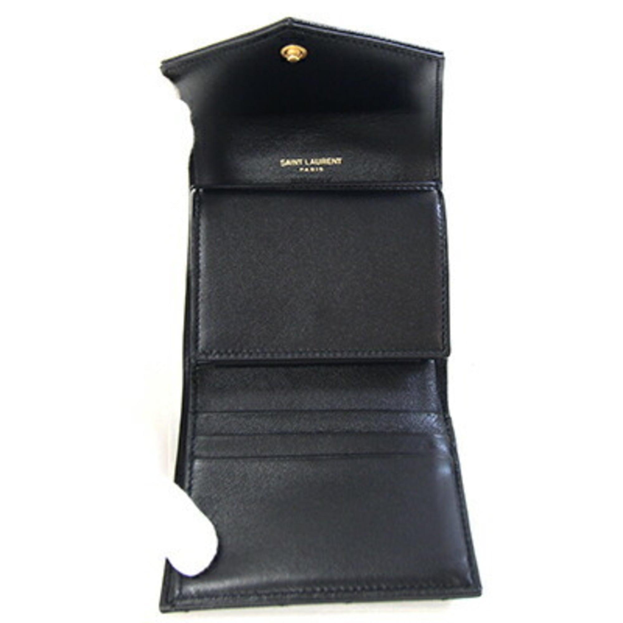 Saint Laurent Black Leather Wallet (Tri-Fold) (Pre-Owned)