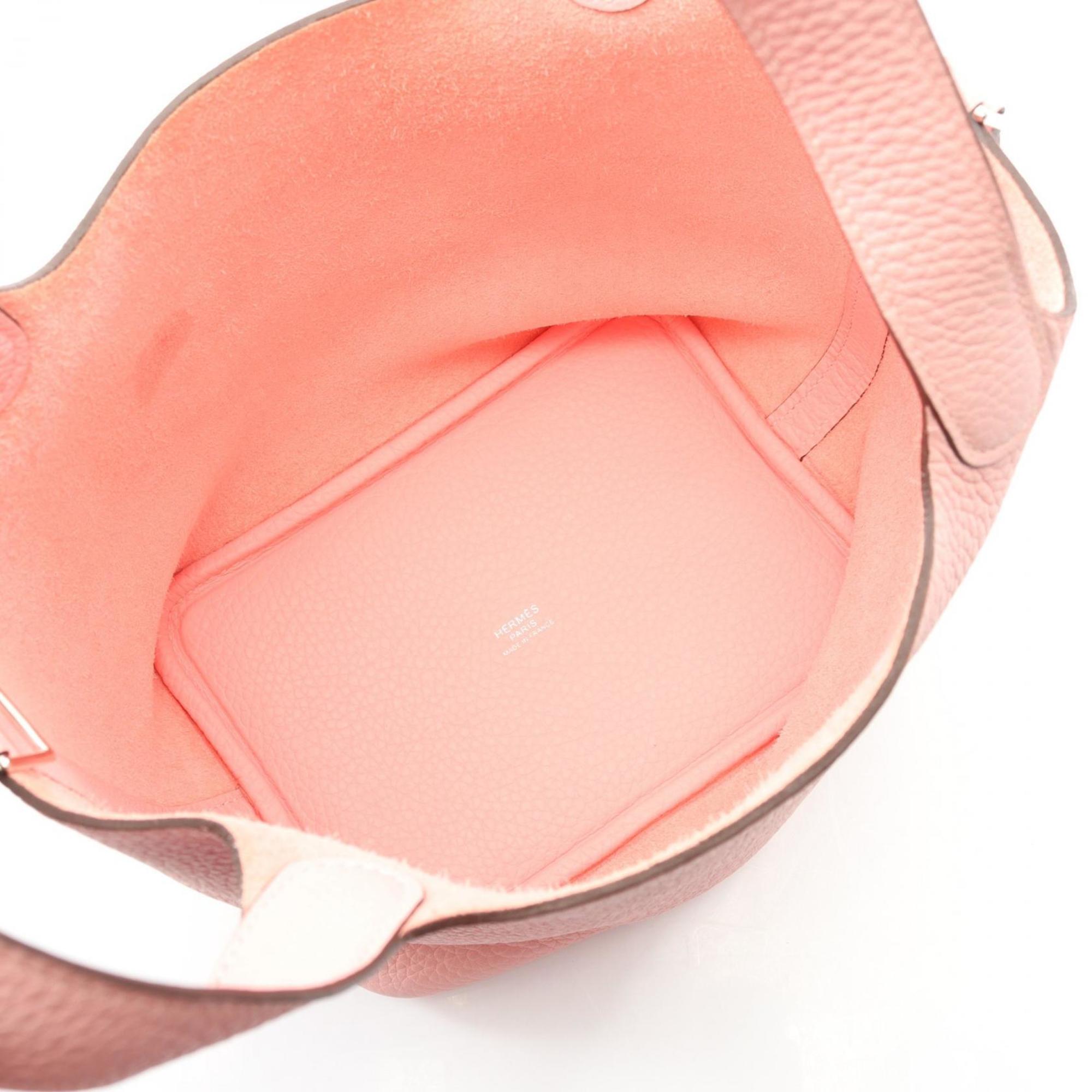 Hermes Pink Taurillon Clemence Leather Handbag (Pre-Owned)