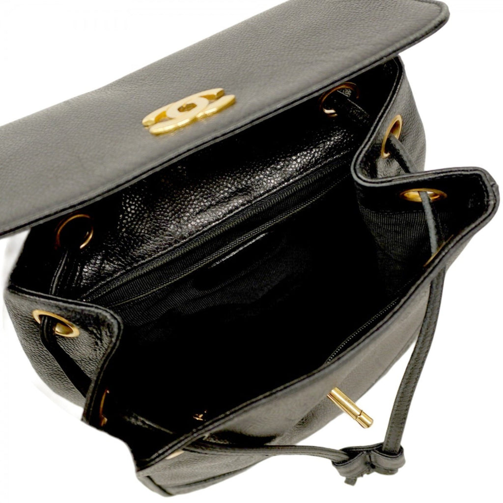 Chanel Black Grained Calfskin Backpack (Pre-Owned)