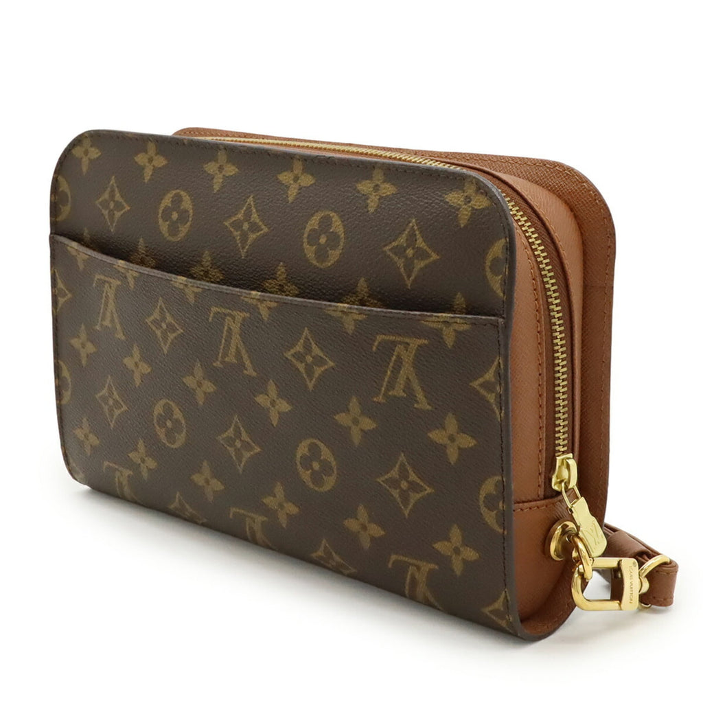 Louis Vuitton Brown Pvc Clutch Bag Handbag (Pre-Owned)