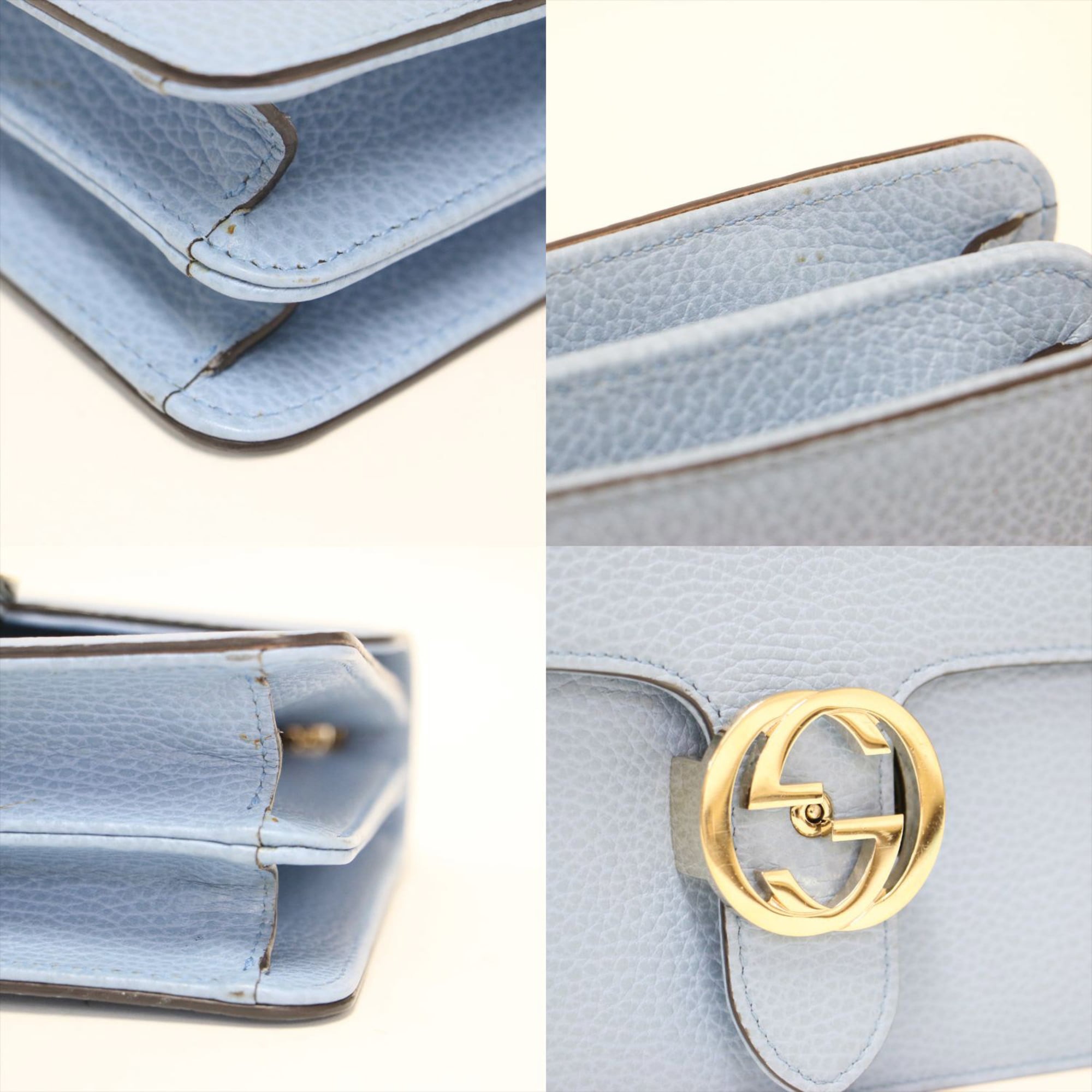 Gucci Blue Leather Shoulder Bag (Pre-Owned)
