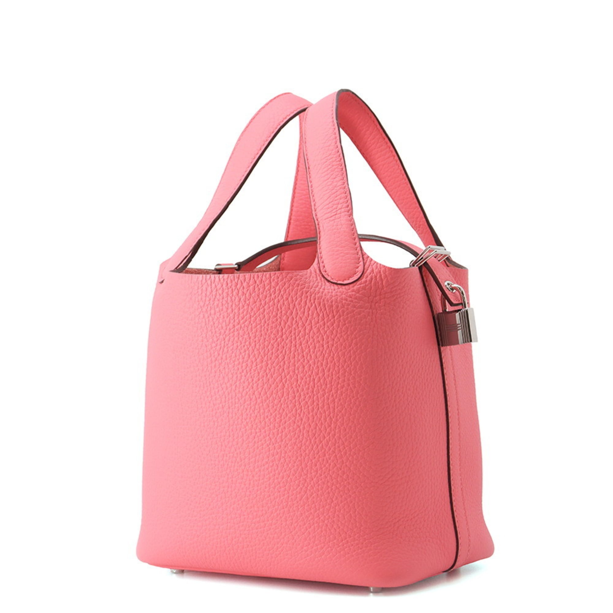 Hermes Picotin Rose Azalee Taurillon Clemence Leather Handbag (Pre-Owned)