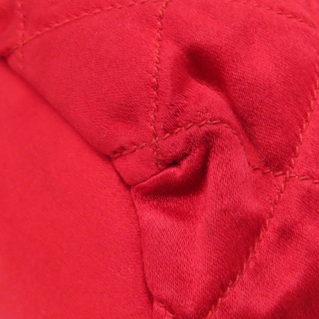 Chanel Red Color Satin Shoulder Bag (Pre-Owned)