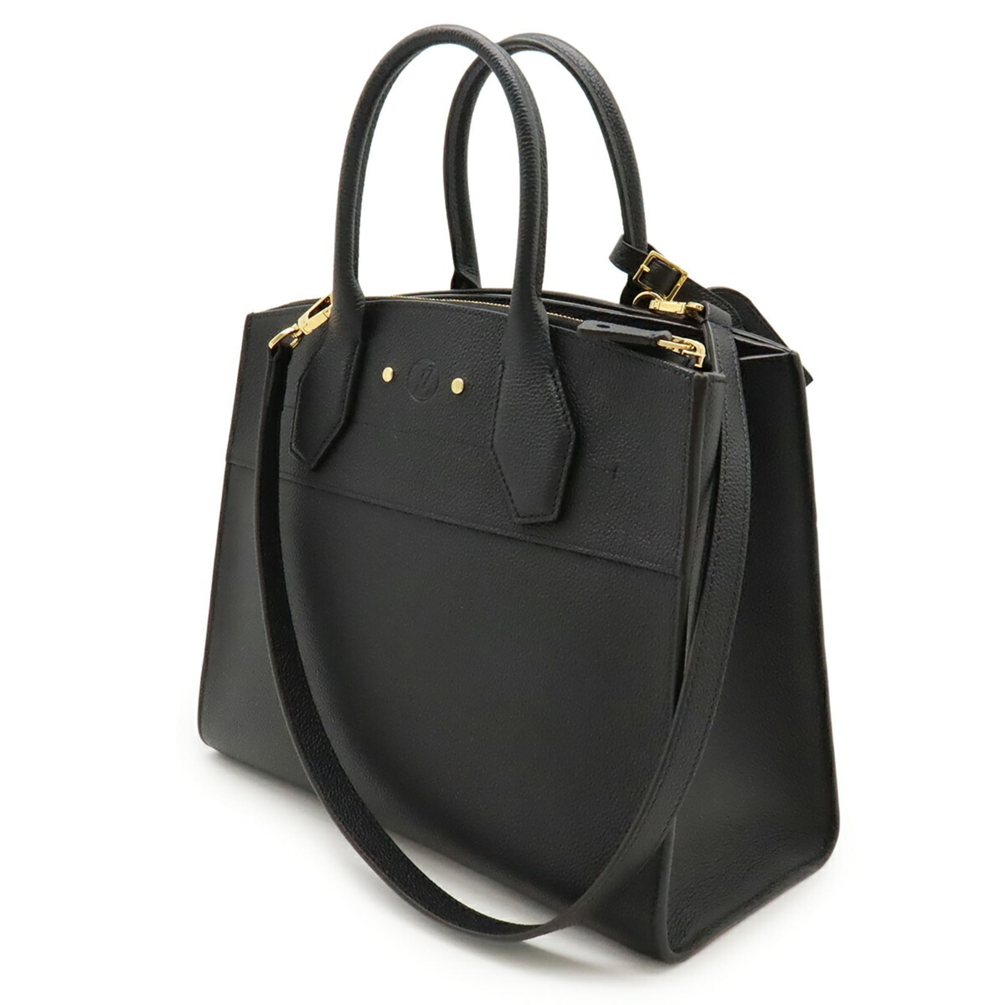 Louis Vuitton Black Noir Leather Handbag Shoulder Bag (Pre-Owned)