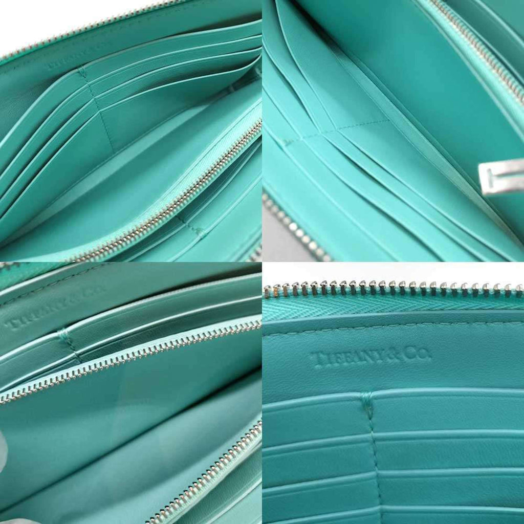Tiffany Tiffany Blue Leather Long Wallet (Bi-Fold) (Pre-Owned)