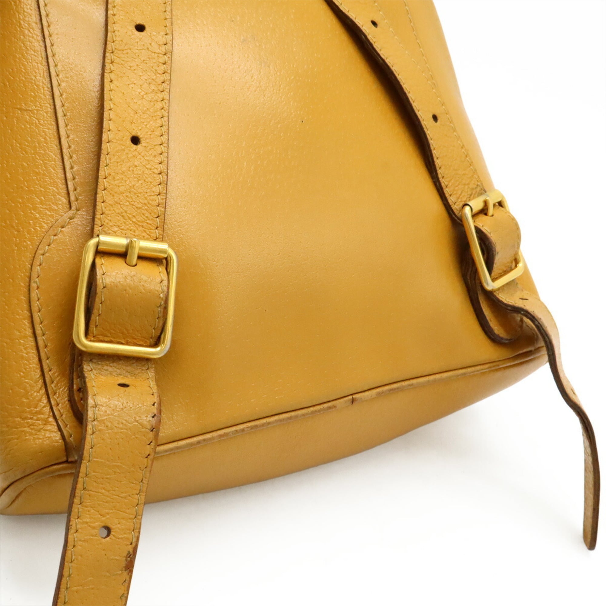 Gucci Beige Light Brown Bamboo Leather Backpack Shoulder Bag (Pre-Owned)