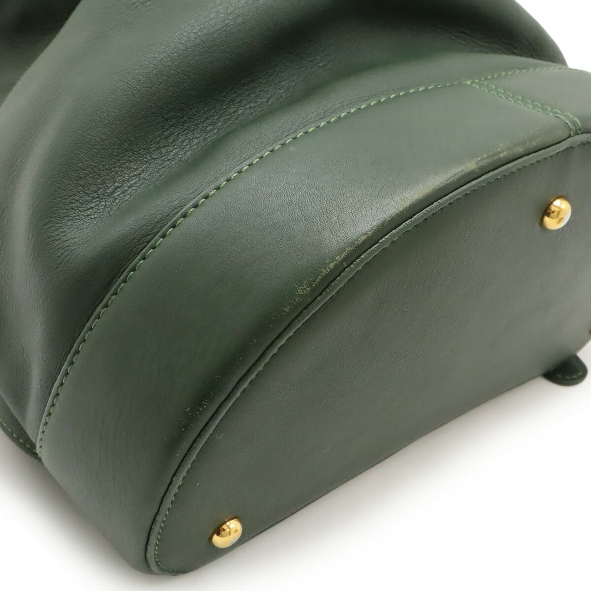 Loewe Anton Khaki Leather Backpack Pouch (Pre-Owned)