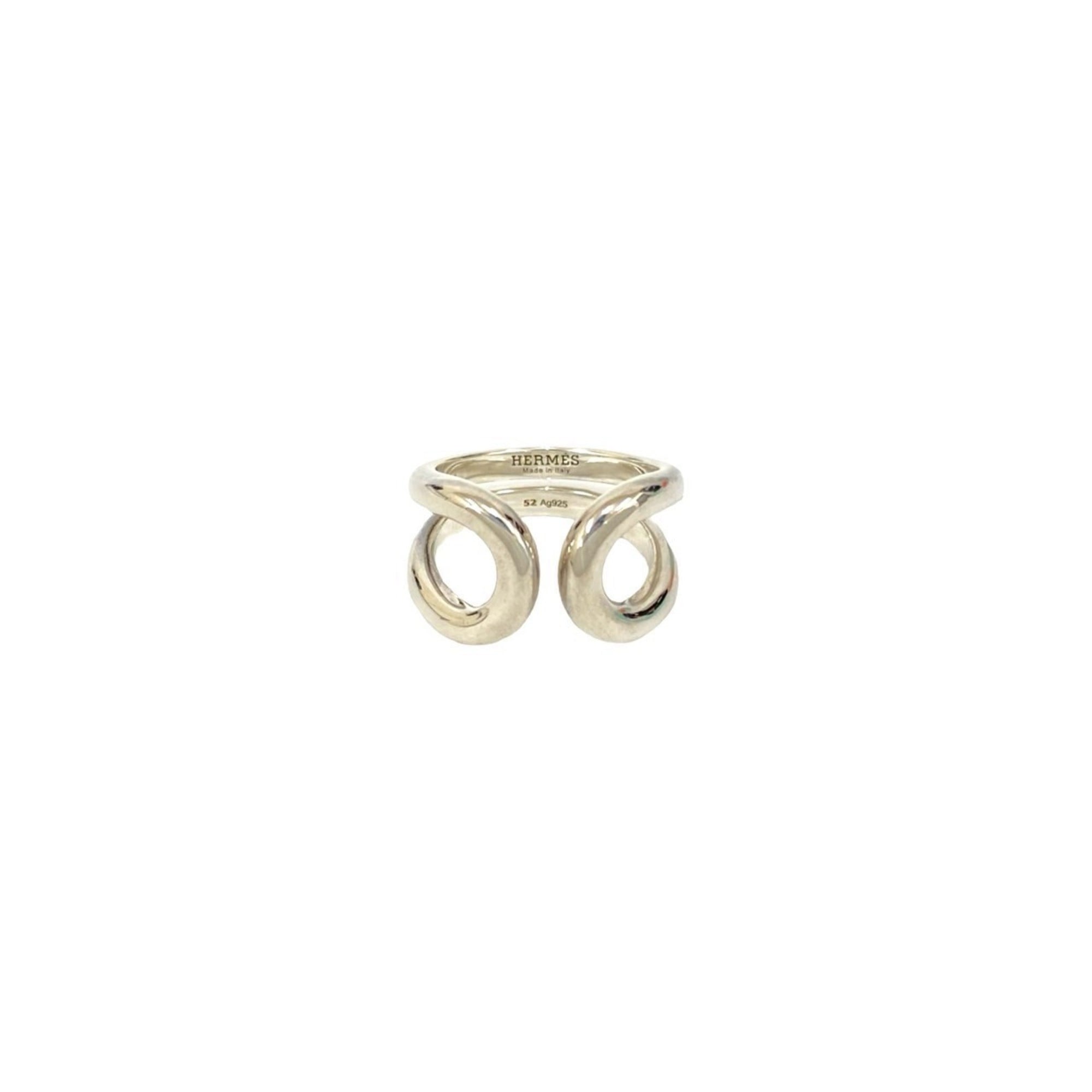 Hermes Silver Silver 925 Band Ring (Pre-Owned)