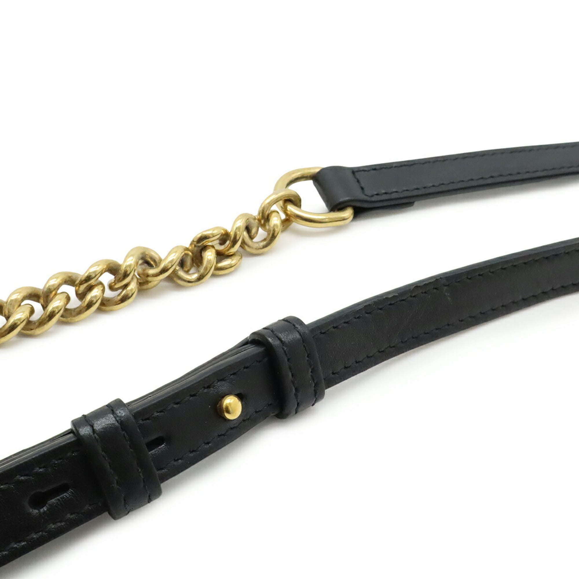Gucci Gg Marmont Black Leather Pochette Shoulder Bag (Pre-Owned)
