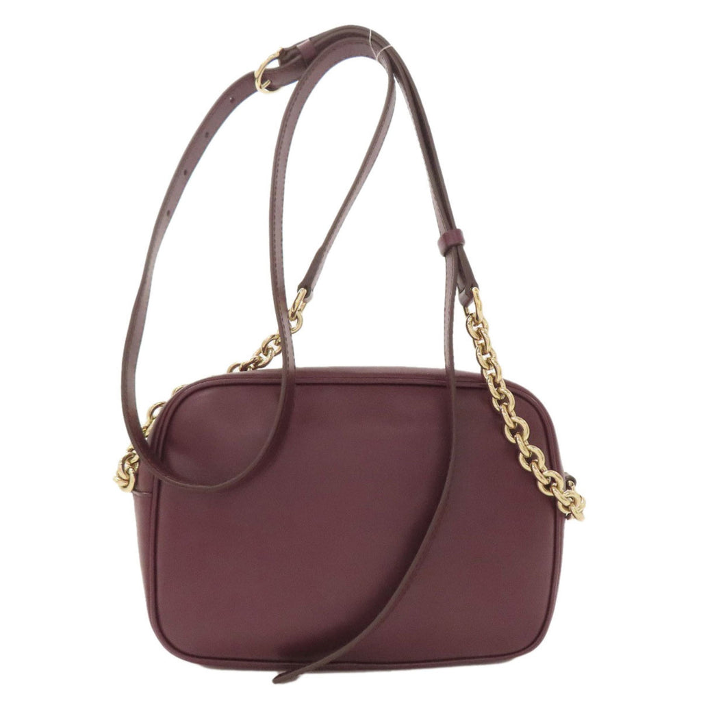 Salvatore Ferragamo Bordeaux Leather Shoulder Bag (Pre-Owned)