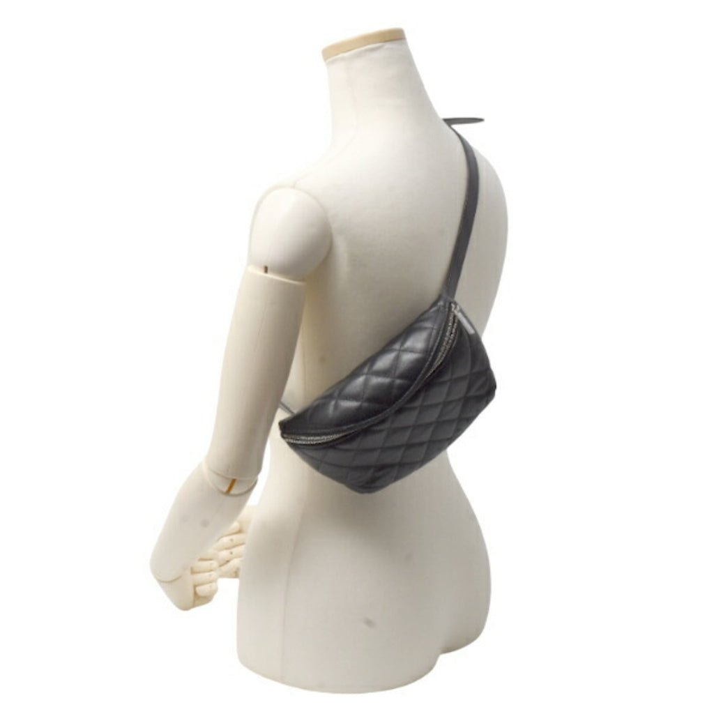 Chanel Matelasse Black Leather Fanny Pack (Pre-Owned)